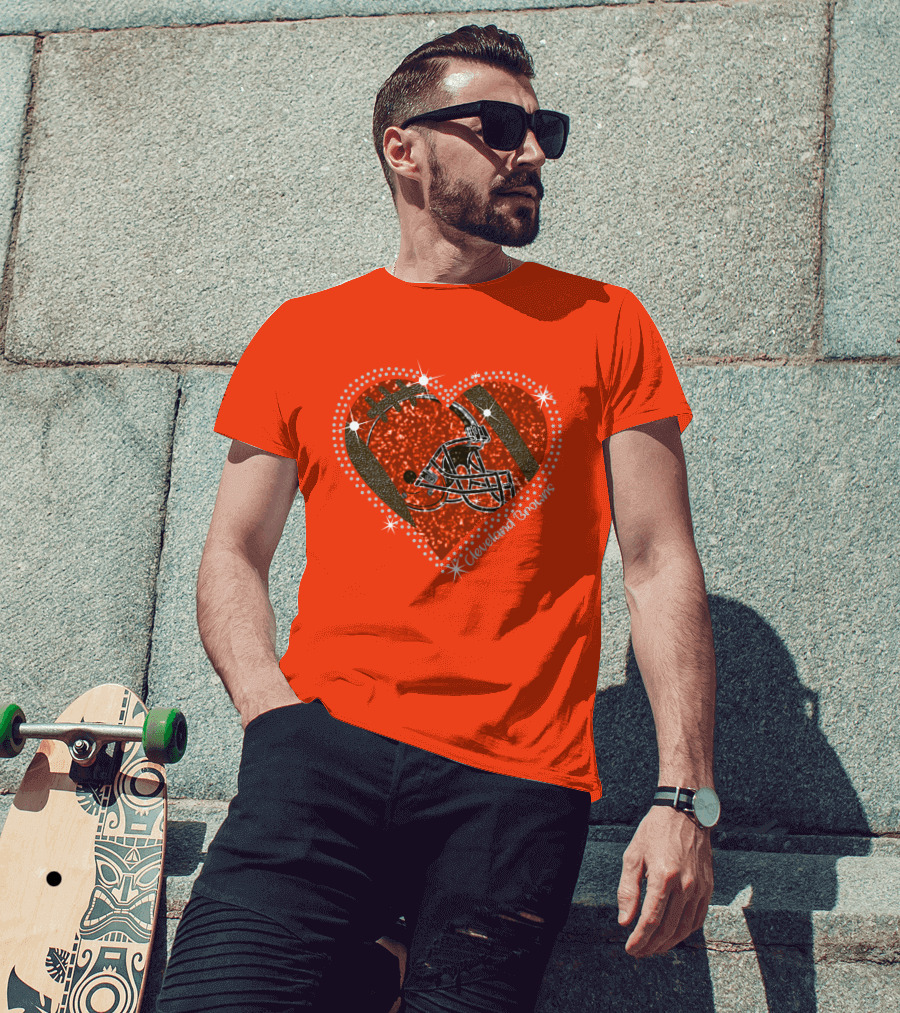 Cleveland Browns Heart Helmet Football Stars T-Shirt