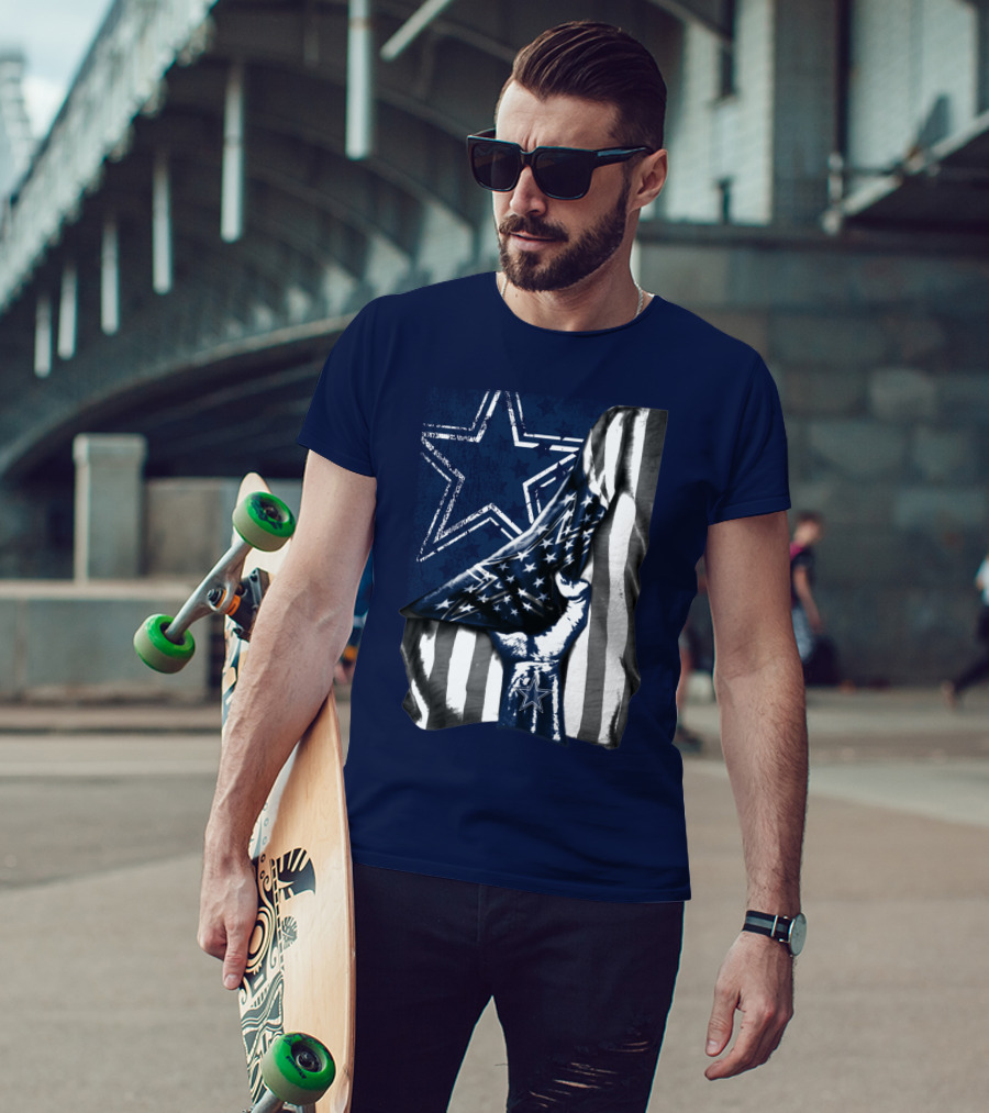 Dallas Cowboys Star Fist With American Flag T-Shirt