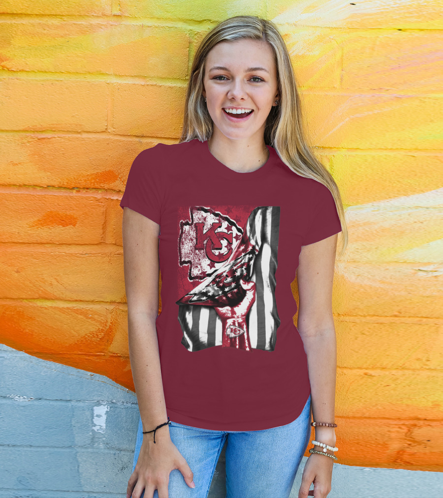 Kc Chiefs American Flag State Pride T-Shirt