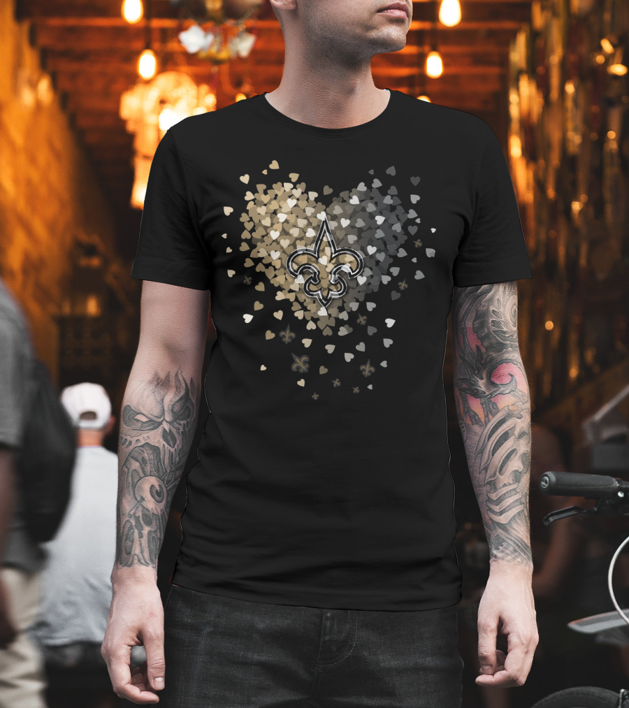 New Orleans Saints Fleur-De-Lis Heart T-Shirt