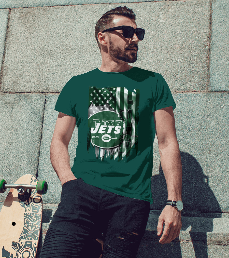 New York Jets American Flag Football T-Shirt