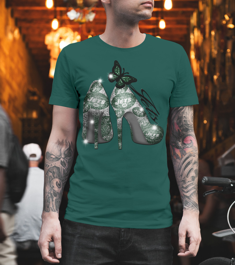 Jets Football High Heels With Butterfly T-Shirt