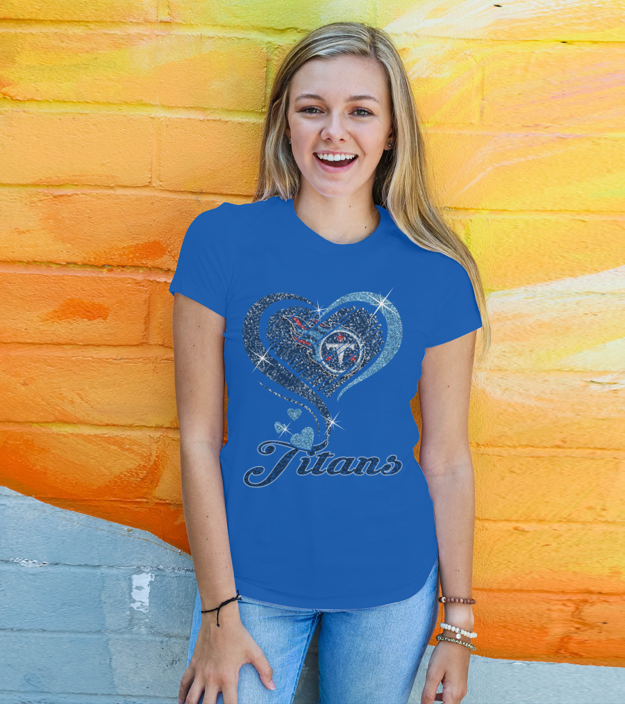 Tennessee Titans Heart Logo And Titans T-Shirt
