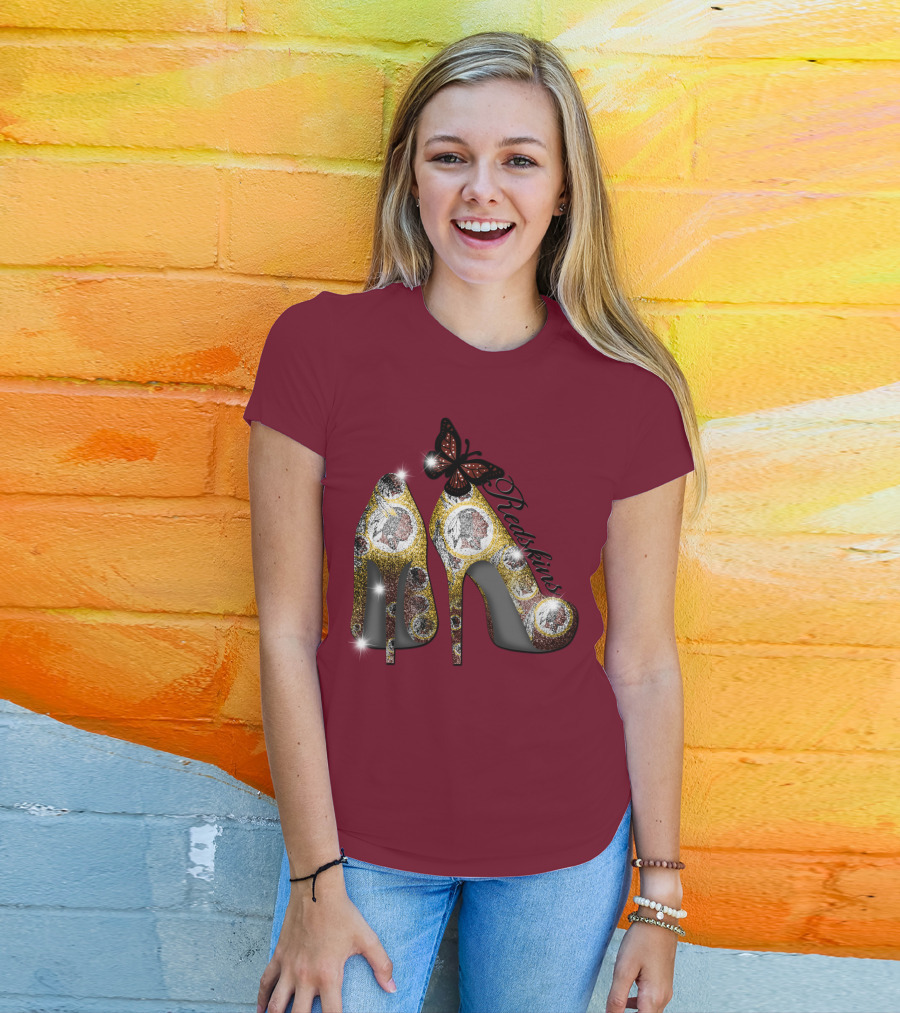 Redskins High Heels And Butterfly Sparkle T-Shirt