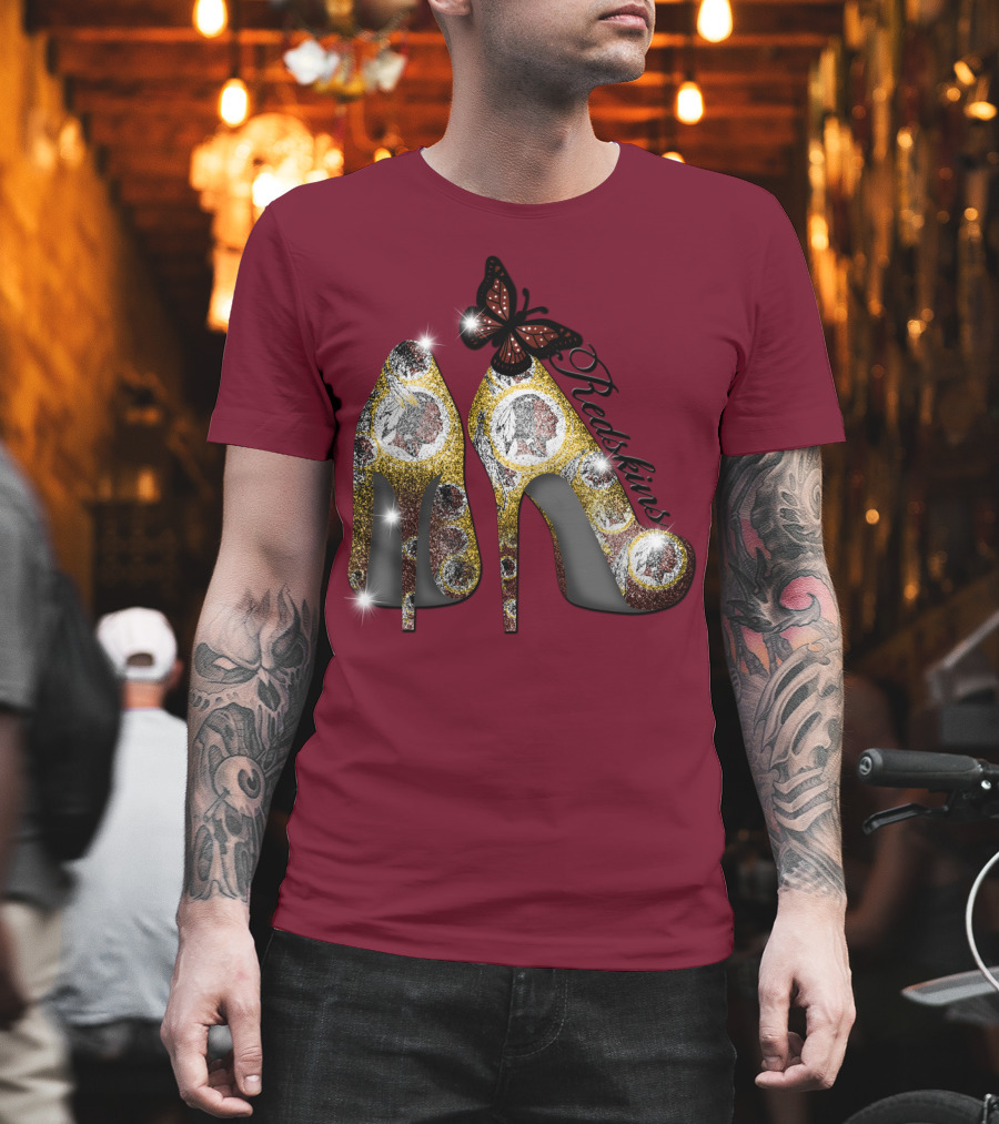 Redskins High Heels And Butterfly Sparkle T-Shirt