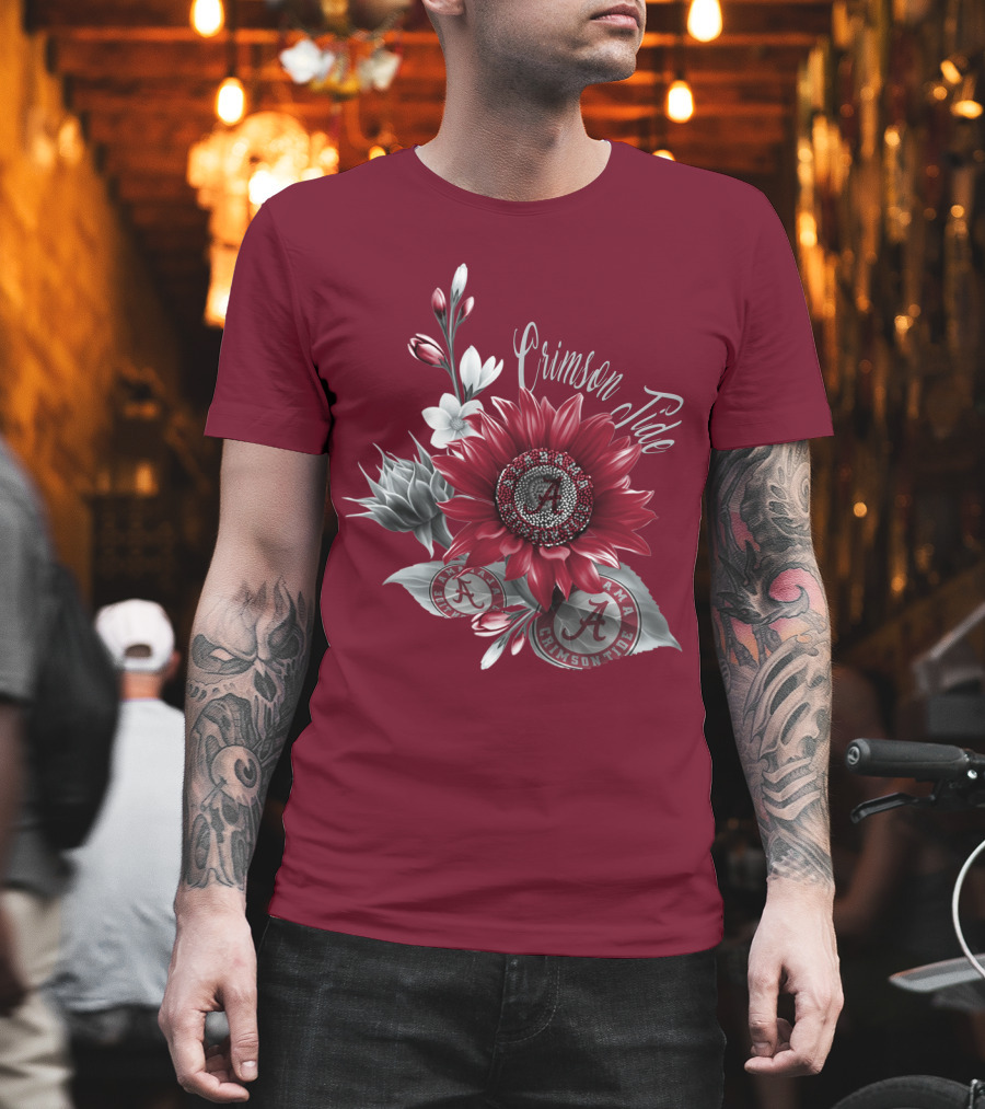 Crimson Tide Alabama A Flower T-Shirt