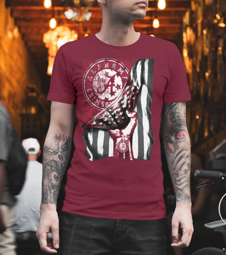 Alabama Crimson Tide Held High With Flag And Seal T-Shirt