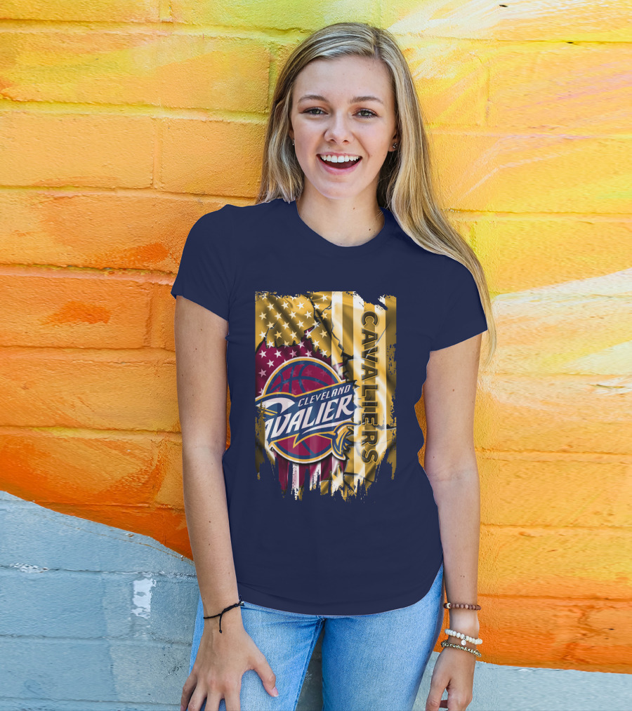 Cleveland Cavaliers Stars And Stripes Basketball T-Shirt