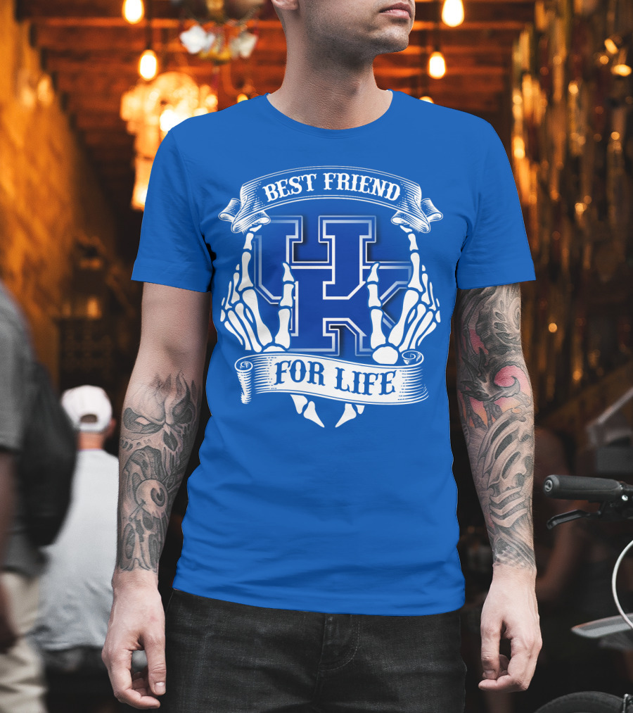 Best Friend For Life Kentucky Wildcats Skeleton Hands T-Shirt
