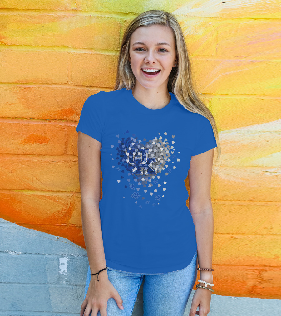 Kentucky Wildcats Uk Hearts Blue T-Shirt