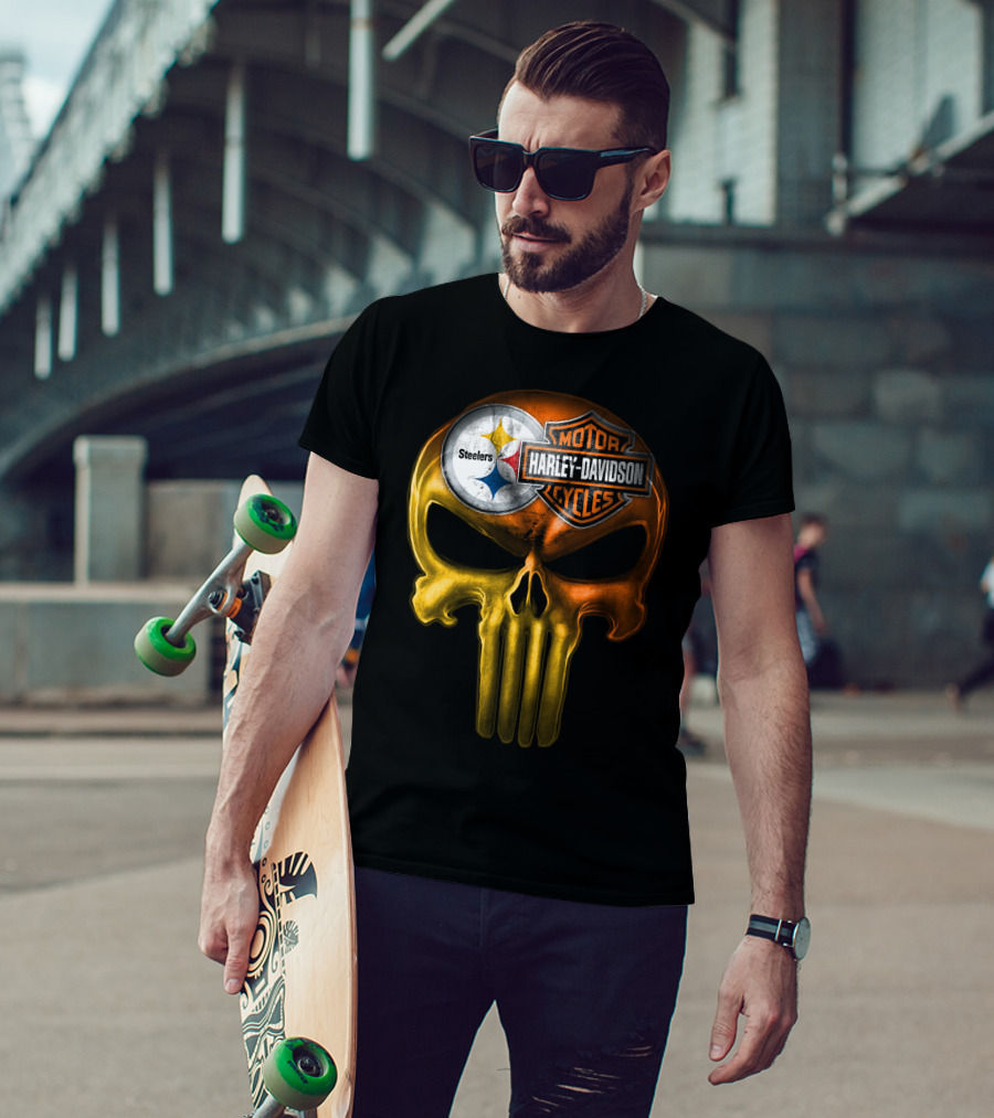 Steelers Harley Davidson Skull 27Hl T-Shirt