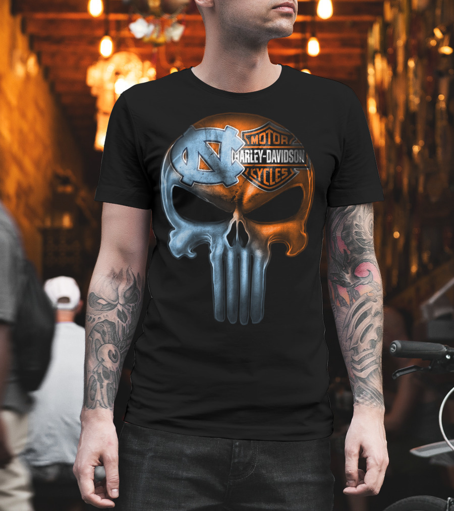 North Carolina Harley Davidson Punisher Skull T-Shirt