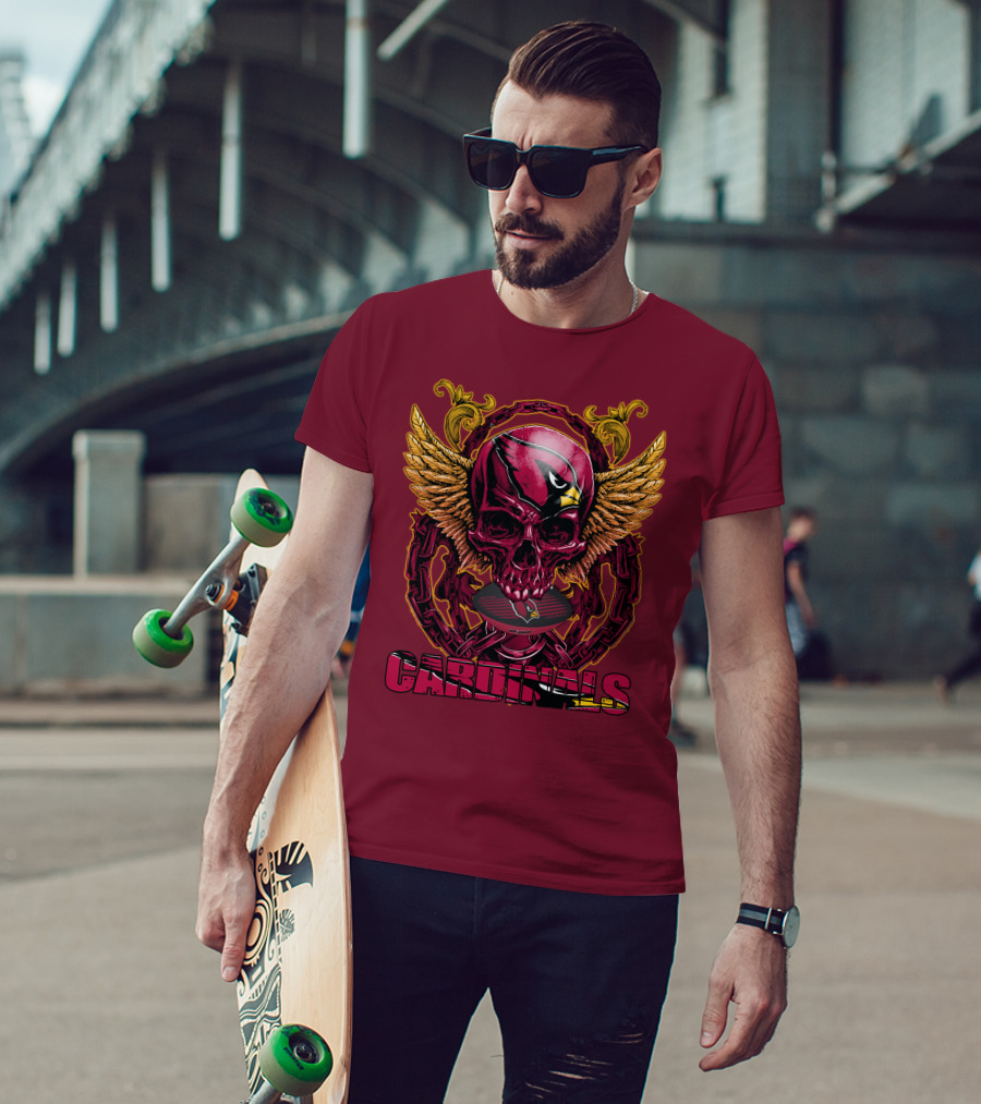 Arizona Cardinals Skullfb Winged Helmet Edition T-Shirt