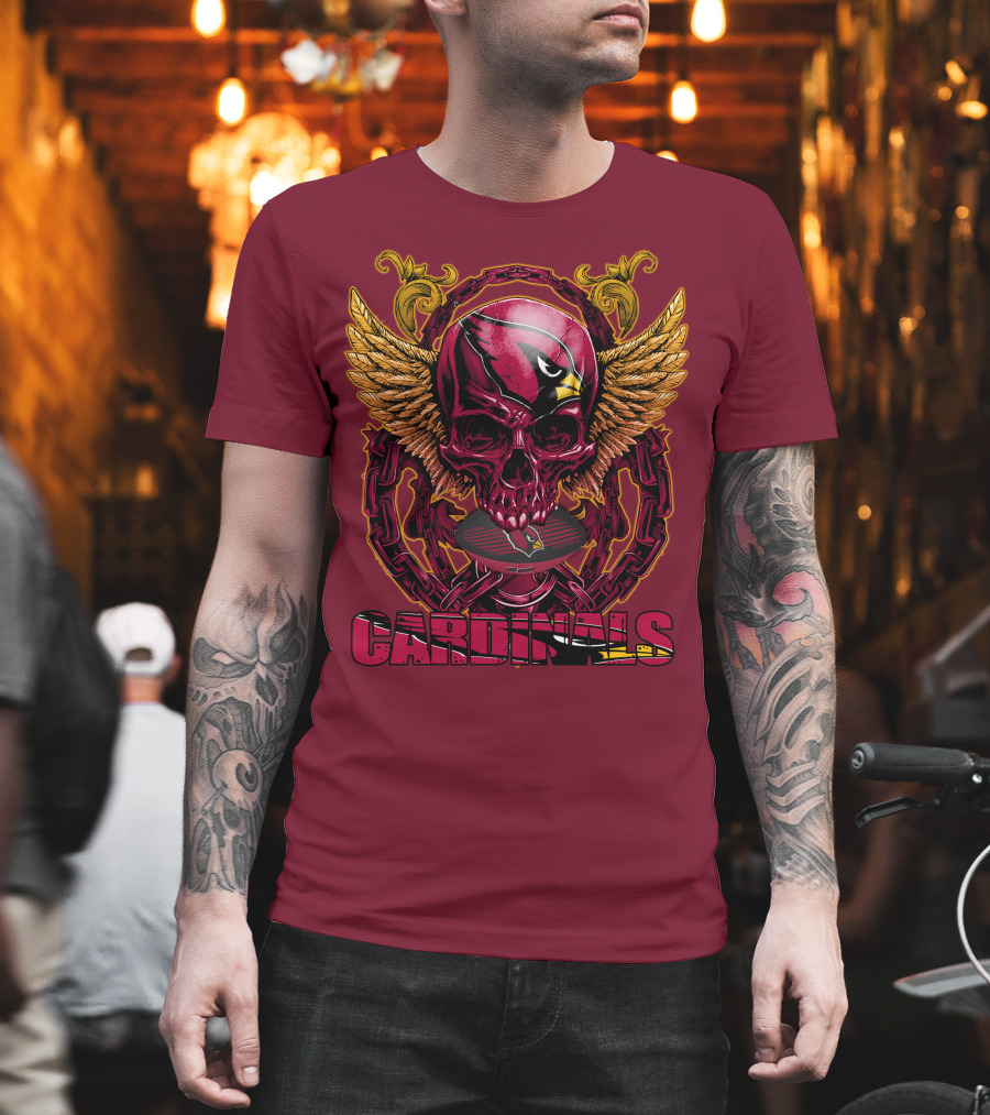 Arizona Cardinals Skullfb Winged Helmet Edition T-Shirt