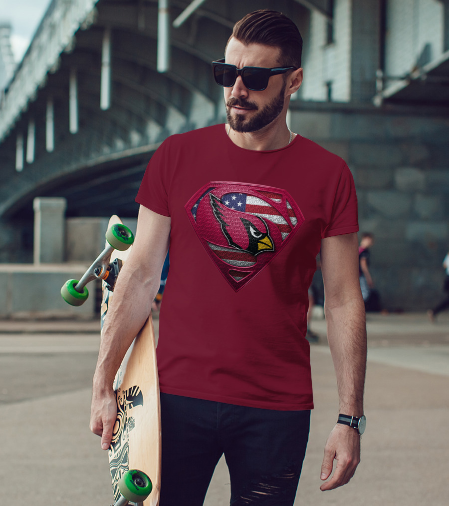 Arizona Cardinals Superman American Flag T-Shirt