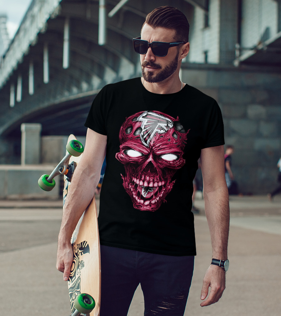 Skull Atlanta Falcons Logo Halloween T-Shirt