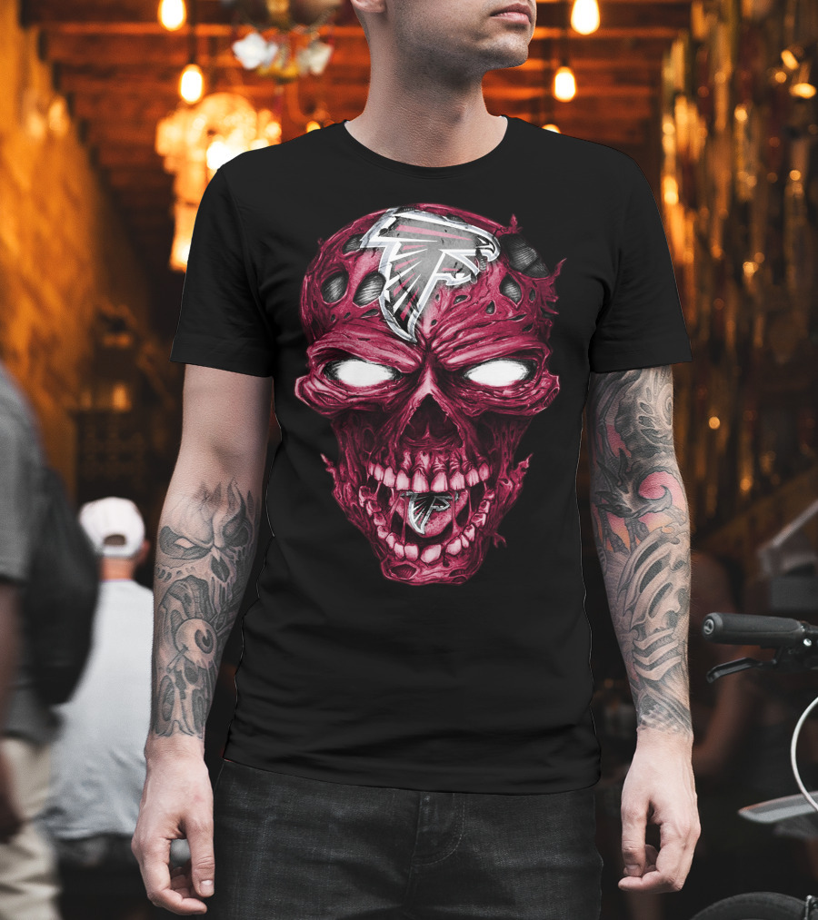 Skull Atlanta Falcons Logo Halloween T-Shirt