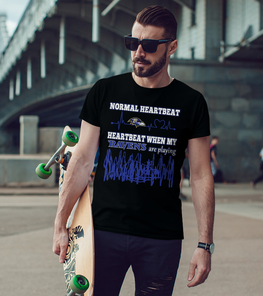 Normal Heartbeat Heartbeat When My Ravens Are Playing T-Shirt