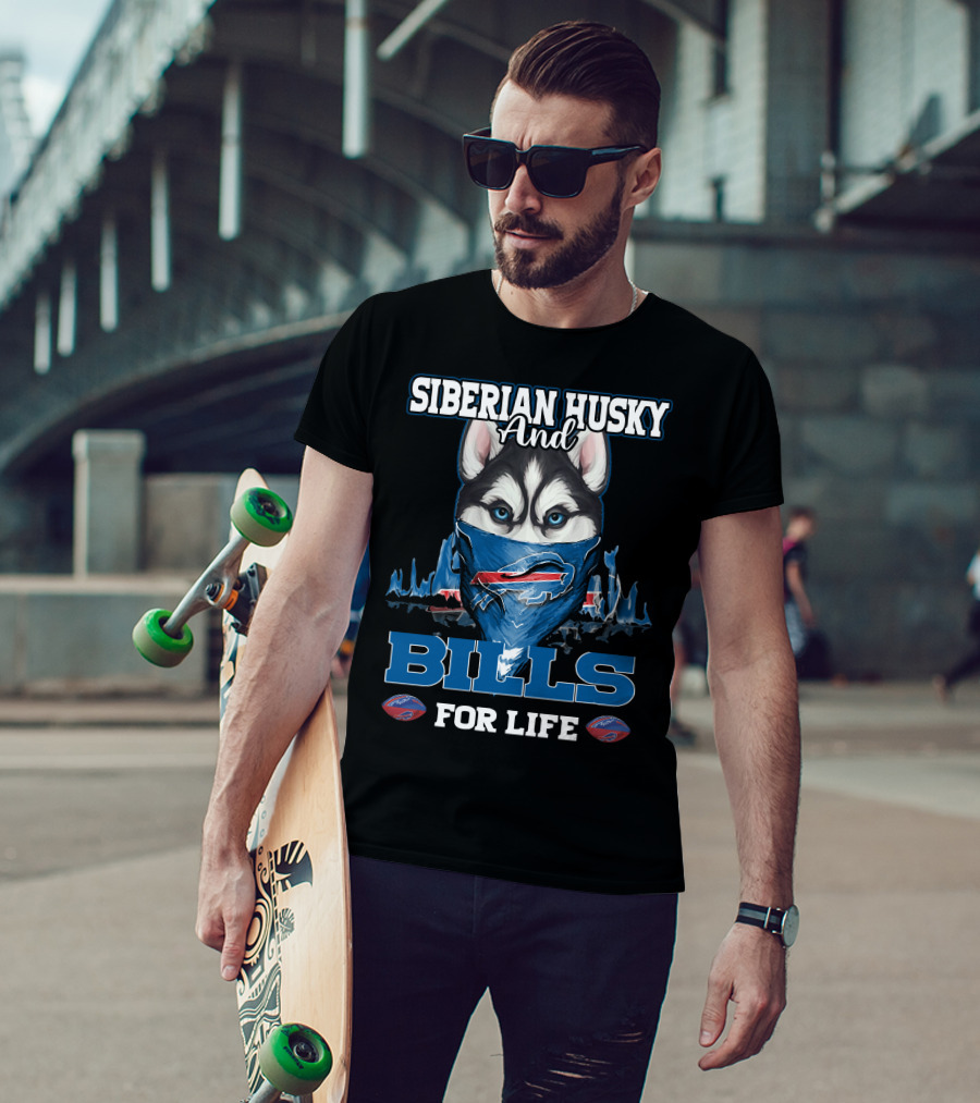 Siberian Husky And Bills For Life Buffalo T-Shirt