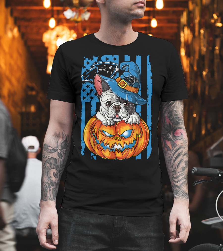 Hlw Bulldog Halloween Carolina Panthers Jack-O-Lantern T-Shirt