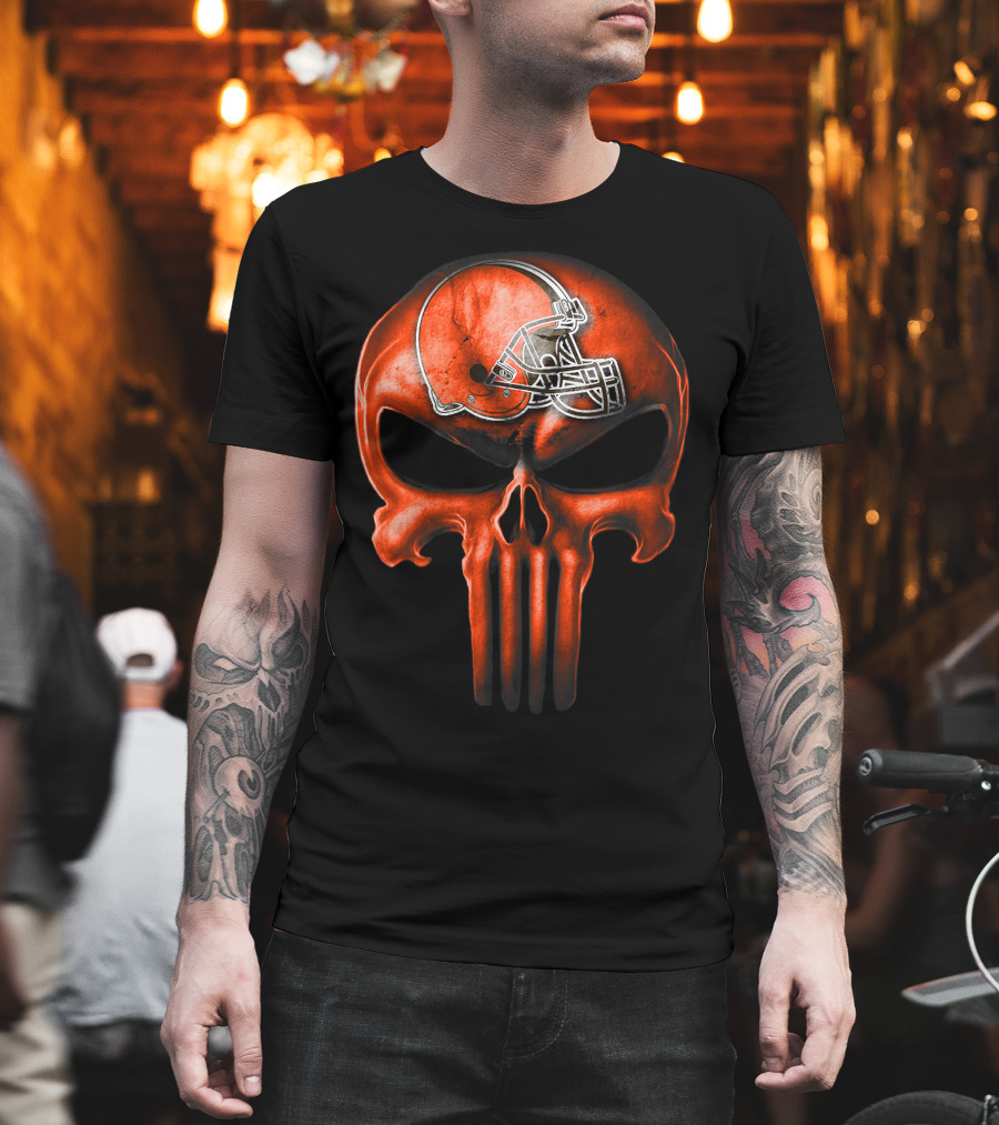 Skull Cleveland Browns Helmet T-Shirt