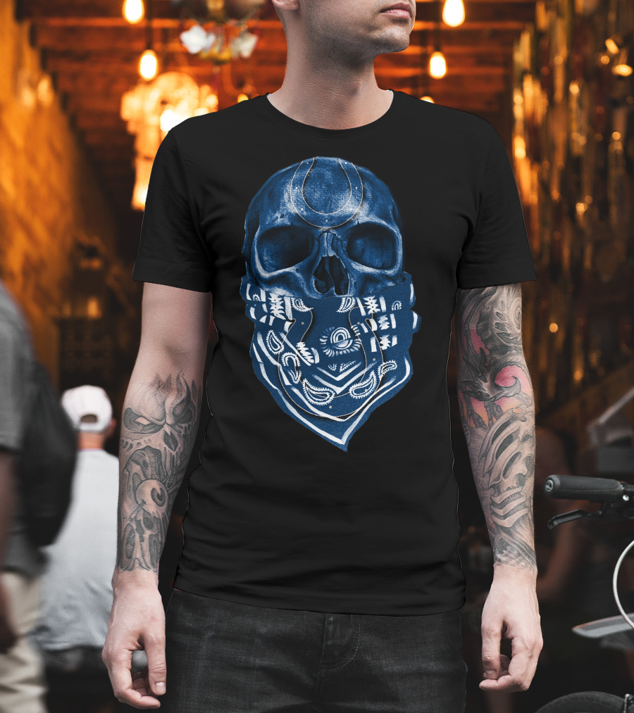Indianapolis Colts Skull Bandana T-Shirt