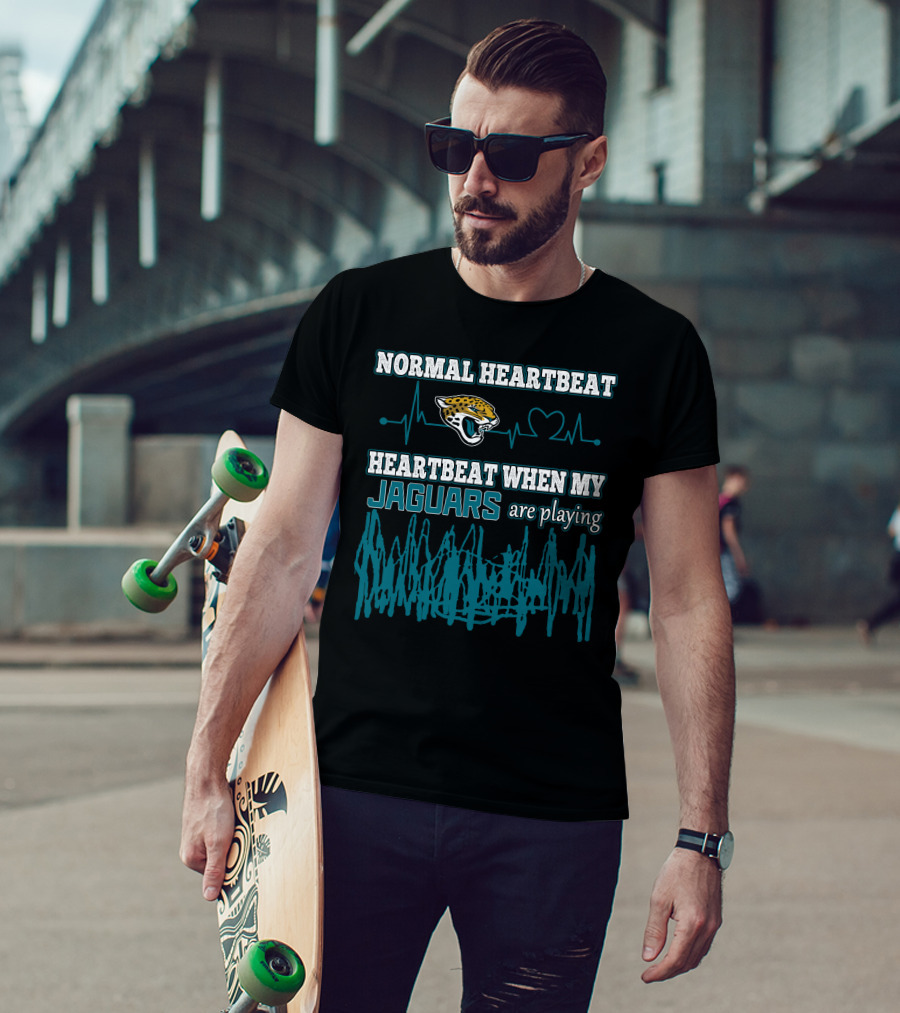 Normal Heartbeat Heartbeat When My Jaguars Are Playing Jacksonville Jaguars T-Shirt