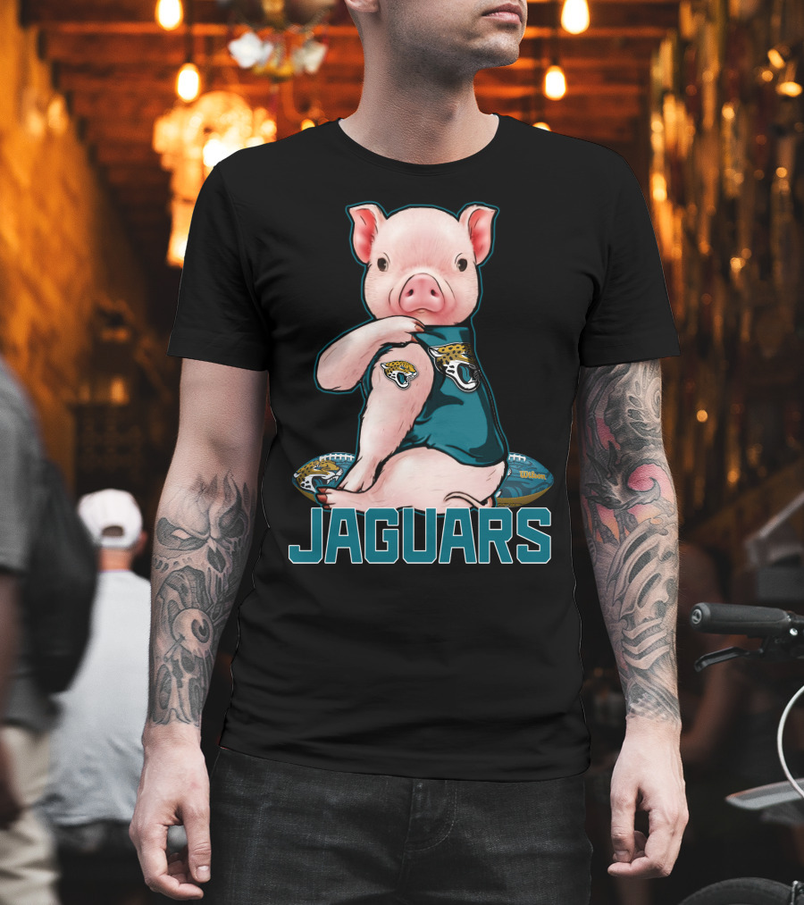 Pig Wearing Jacksonville Jaguars Football Jersey Jaguars T-Shirt