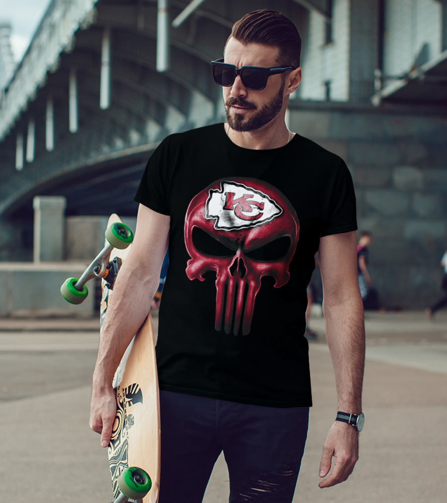 Kansas City Chiefs Skull T-Shirt