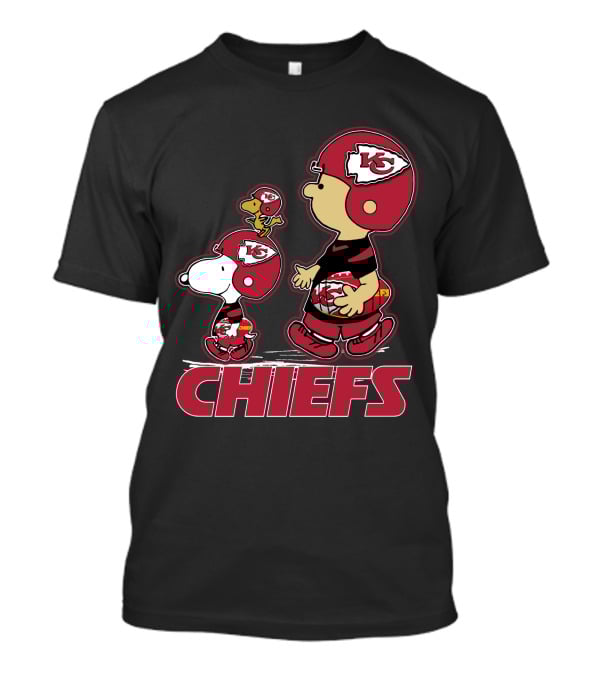 Snpfootball Kansas City Chiefs Snoopy Woodstock Helmet Charlie Brown T-Shirt