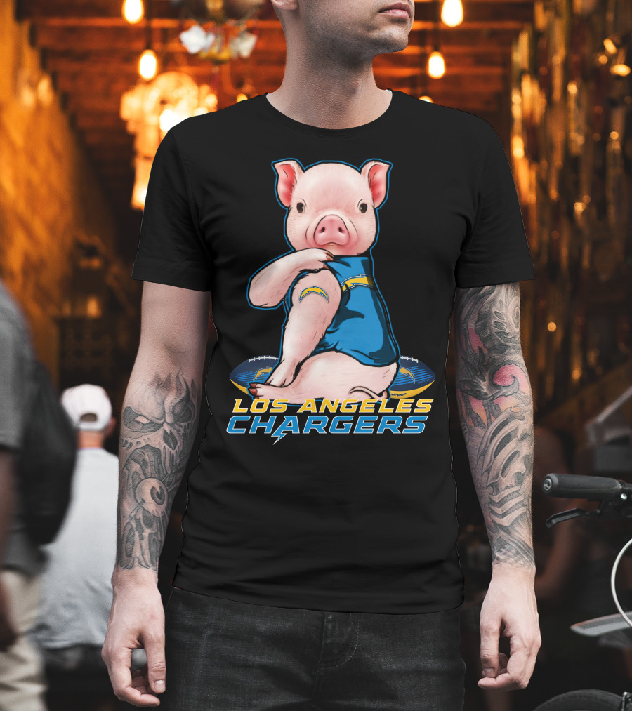 Los Angeles Chargers Pig Mascot Football T-Shirt
