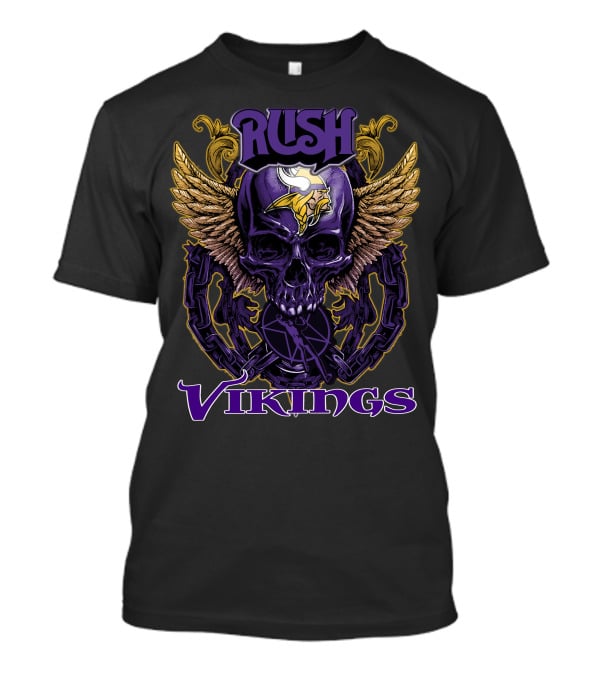 Rush Minnesota Vikings Skull Wings Chain T-Shirt