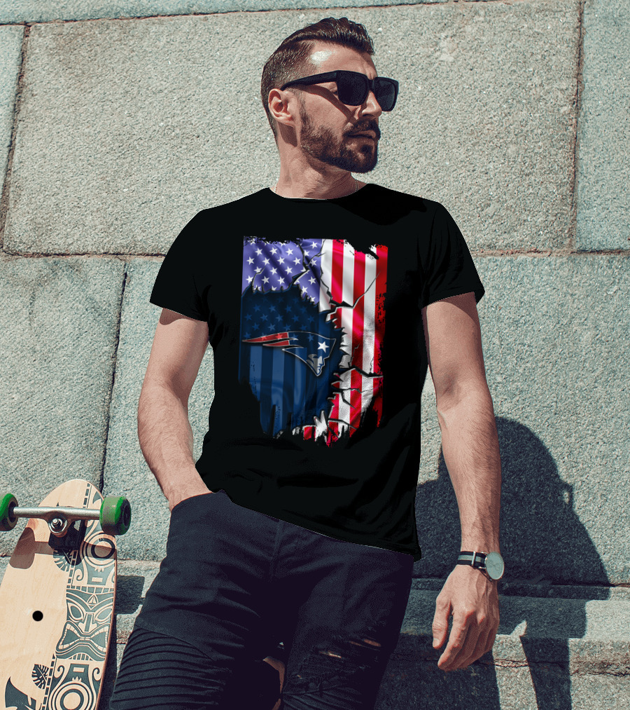 New England Patriots American Flag T-Shirt