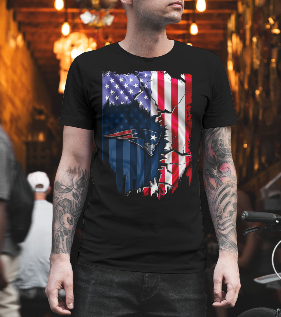 New England Patriots American Flag T-Shirt