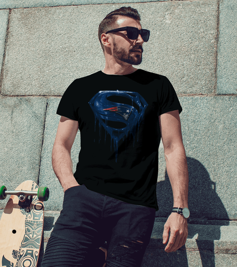 New England Patriots Dripping Superman T-Shirt