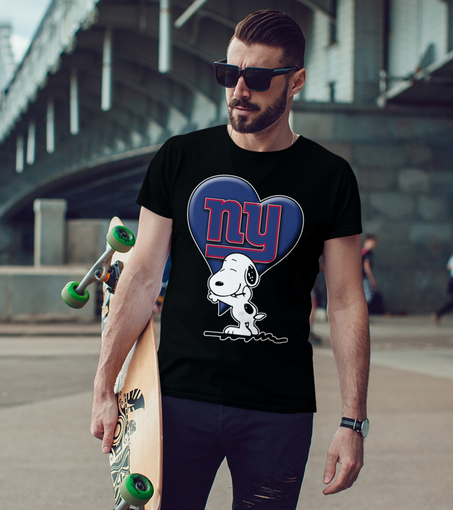 Snoopy Heart Ny New York Giants T-Shirt