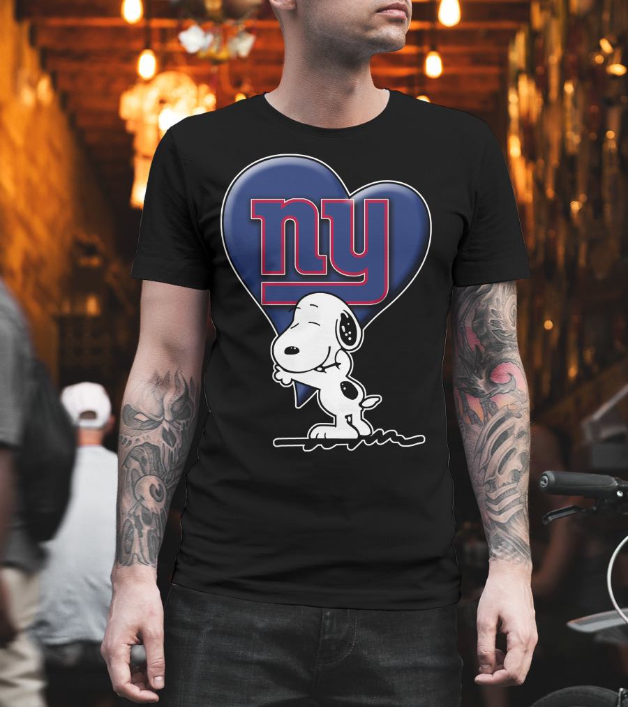 Snoopy Heart Ny New York Giants T-Shirt