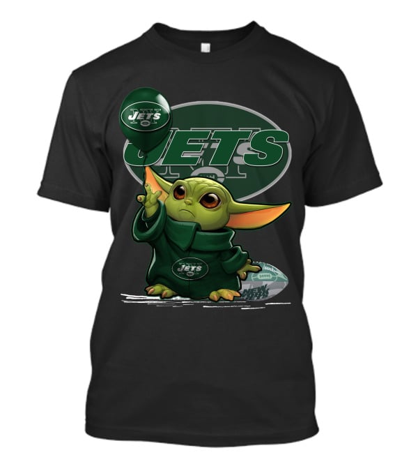 Yoda V1 New York Jets Football Yoda Balancing Jets Logos T-Shirt