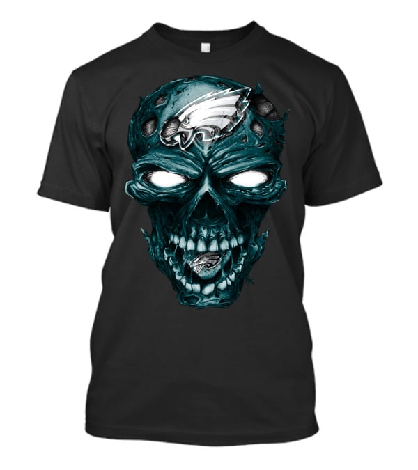 Skull V2 Philadelphia Eagles Zombie Face T-Shirt
