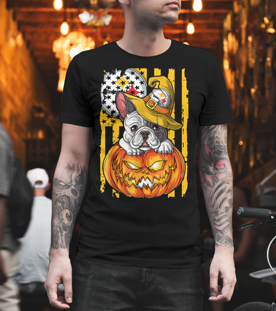 Steelers Bulldog Halloween Pumpkin Pittsburgh T-Shirt