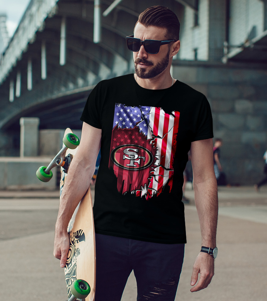San Francisco 49ers American Flag V2 T-Shirt