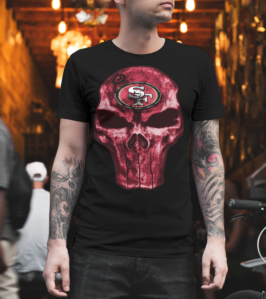Skull V4 San Francisco 49ers SF T-Shirt