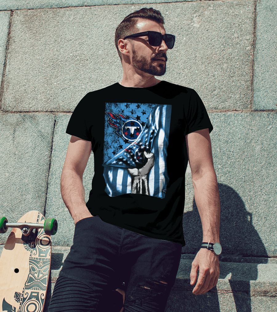 Flag Tennessee Titans American Stars Stripes T-Shirt