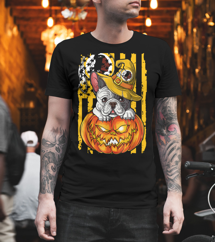 Hlw Washington Redskins Bulldog Halloween Pumpkin T-Shirt