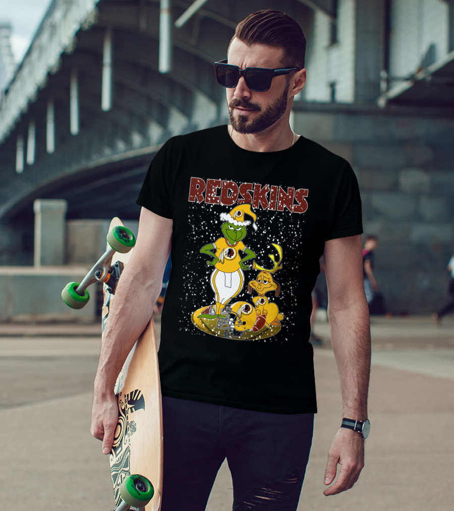 Grinchxmas Redskins Grinch Max Snowfall Football T-Shirt