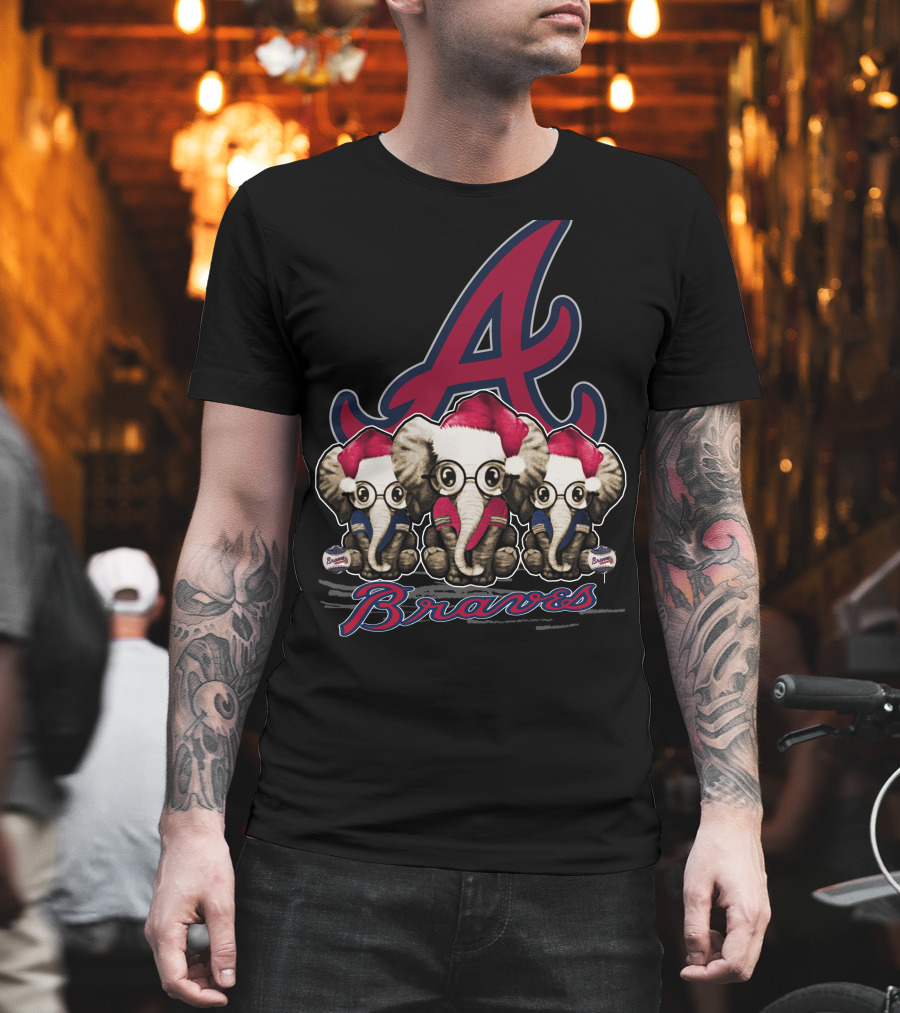 Atlanta Braves Christmas Elephants T-Shirt