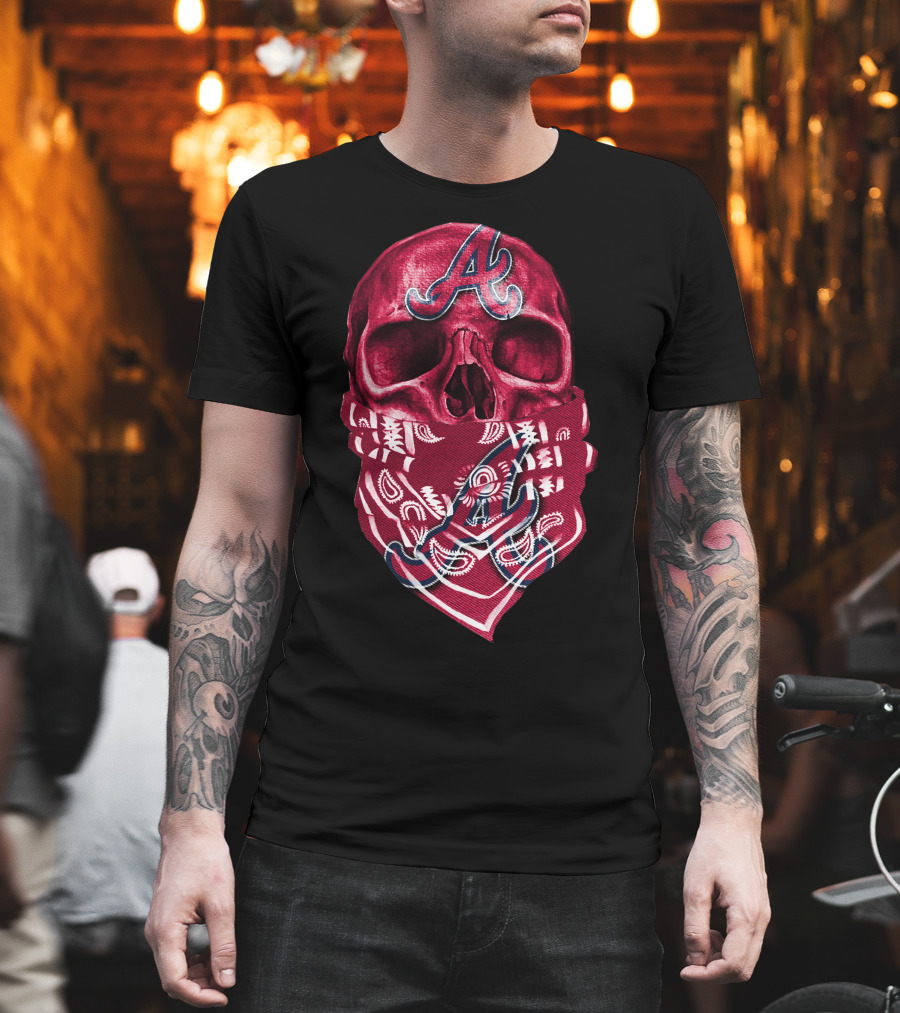 Atlanta Braves Skull Bandana V5 T-Shirt