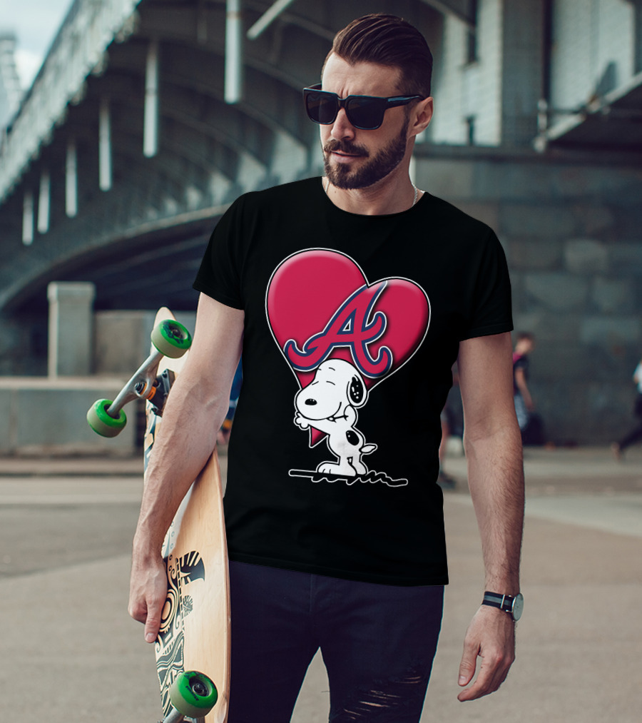 Snoopy Heart Atlanta Braves T-Shirt