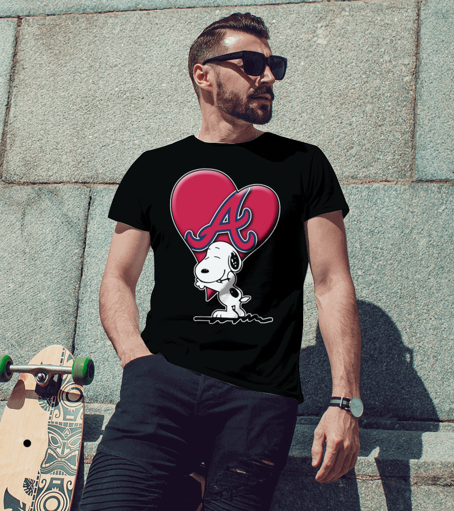 Snoopy Heart Atlanta Braves T-Shirt