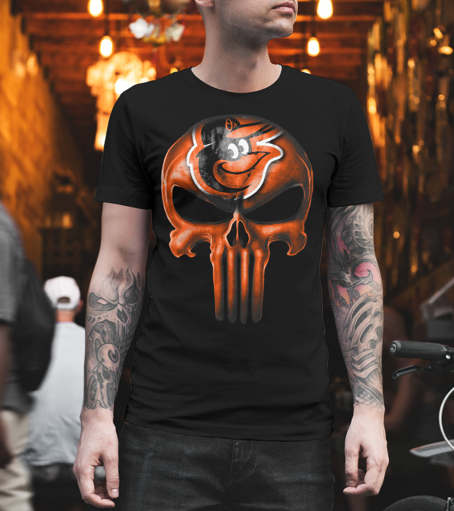 Baltimore Orioles Skull V3 T-Shirt